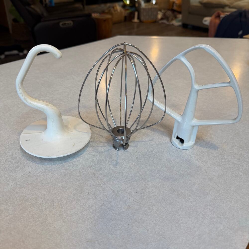 KitchenAid Stand Mixer Attachments Set – Dough Hook, Wire Whisk, Flat Beater